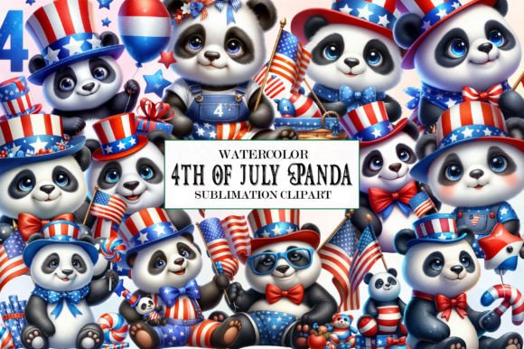 Adorable Patriotism: Using 4th of July Panda Watercolour Clipart