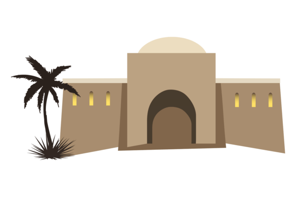 Arabic Building Facade Color Icon. Islam: A Designer's Guide