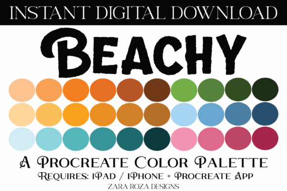 Beachy Procreate Color Palette: A Coastal Color Scheme