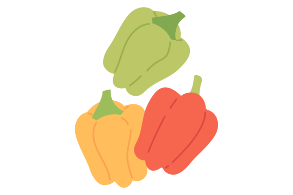 Color Bell Peppers Paprika Icon: A Natural Design Asset