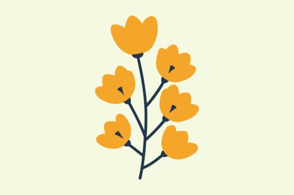 Cute Mimosa Flat Color Vector Drawing: A Designer's Go-To Asset