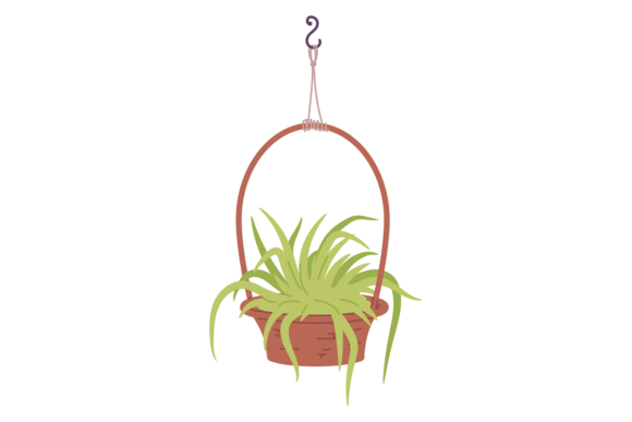 Decorative Flowerpot Color Icon: A Hanging Design Asset