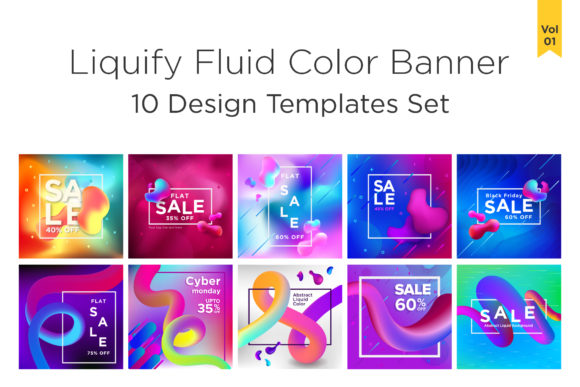 Dynamic Visuals: Using 10 Liquefy Fluid Color Banner Designs