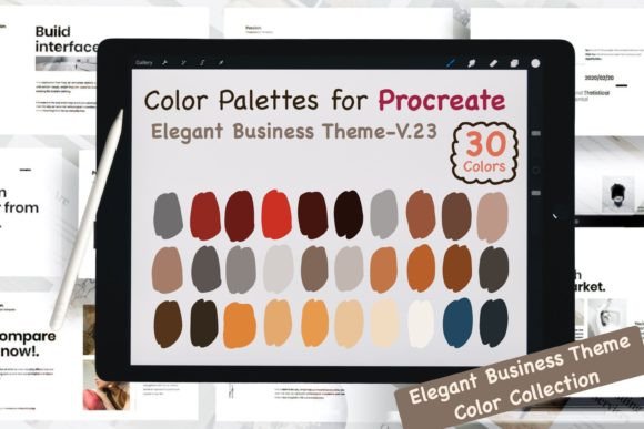 Elegant Biz V23: 30 Harmonious Procreate Color Palettes