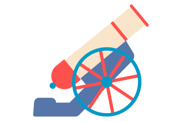 Festival Cannon Color Icon: Retro Party Vibes for Your Brand