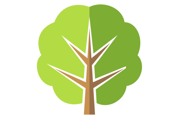 Forest Icon: Flat Color Green Tree Symbol for Modern Design