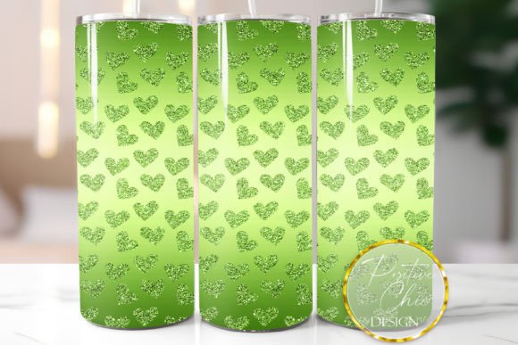 Lime Color Glitter Hearts: A Vibrant Tumbler Wrap for Modern Creators