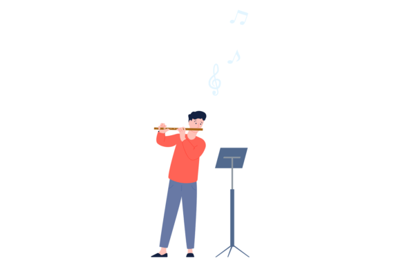 Man Playing on Flute: A Creative Font for Musician Branding