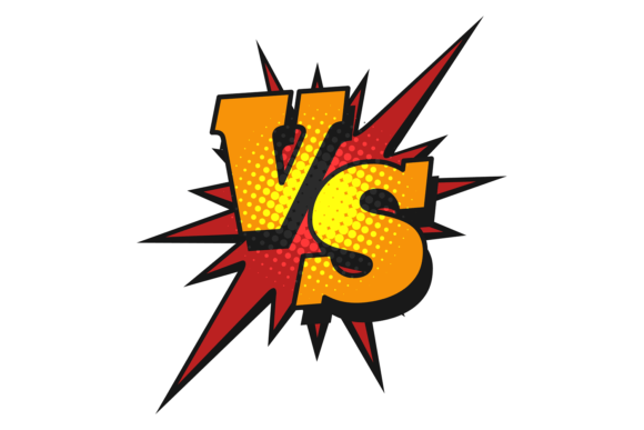 Match Logo in Color Comic Style. Versus: Bold Visual Storytelling