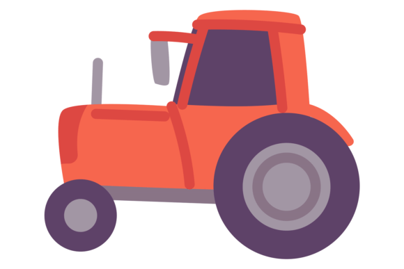 Red Tractor Color Icon: A Farm Fresh Design Asset