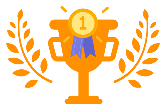 The Visual Impact of Trophy Cup Color Icon. Champion Prize Sy