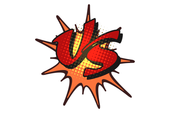 Versus Logo with Color Halftone Effect: Bold Visual Impact